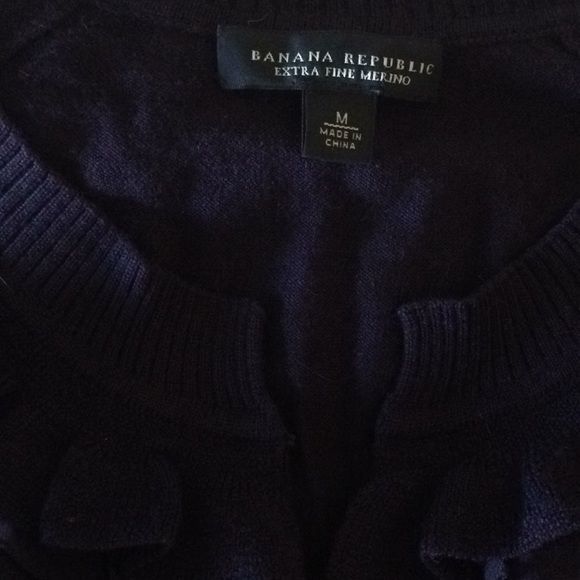 Banana Republic ruffled cardigan in purple - Picture 2 of 3