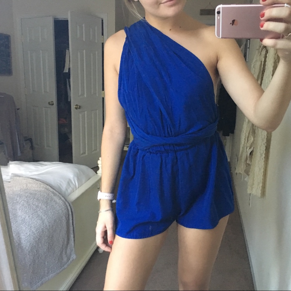 Royal Blue Multi-Way Romper - Picture 2 of 4