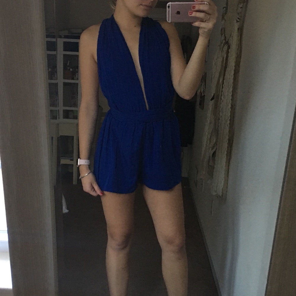 Royal Blue Multi-Way Romper - Picture 3 of 4