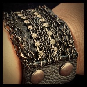 Goth/Punk black cuff bracelet.