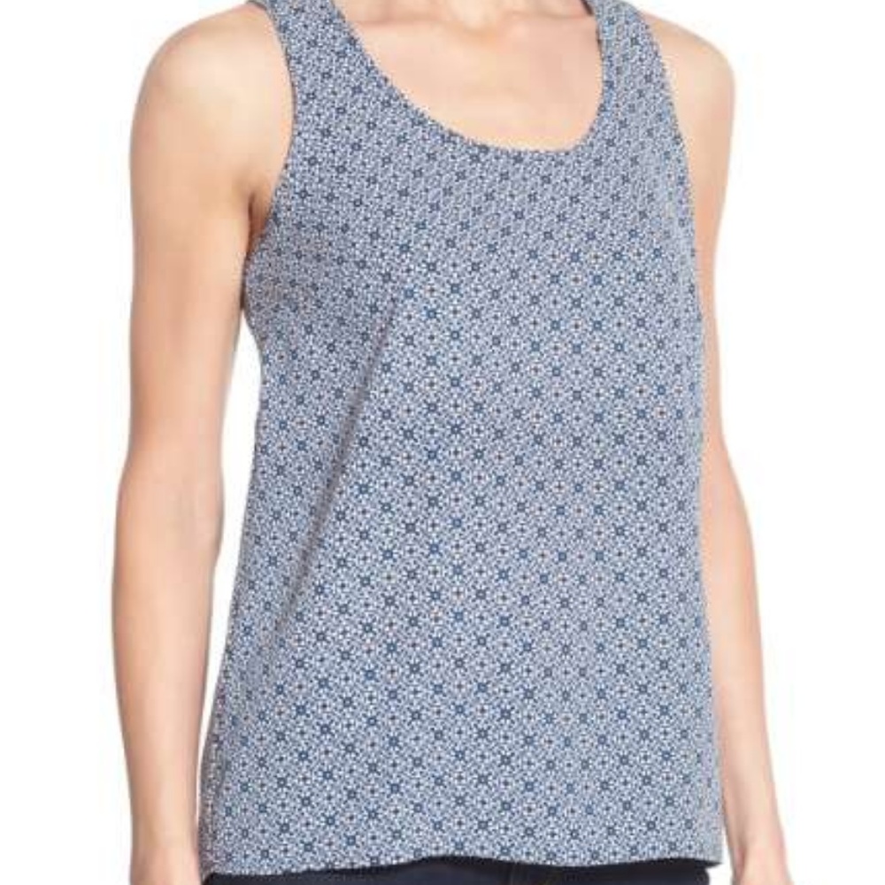 Halogen Scoop Neck Tank - Navy/Pink XS