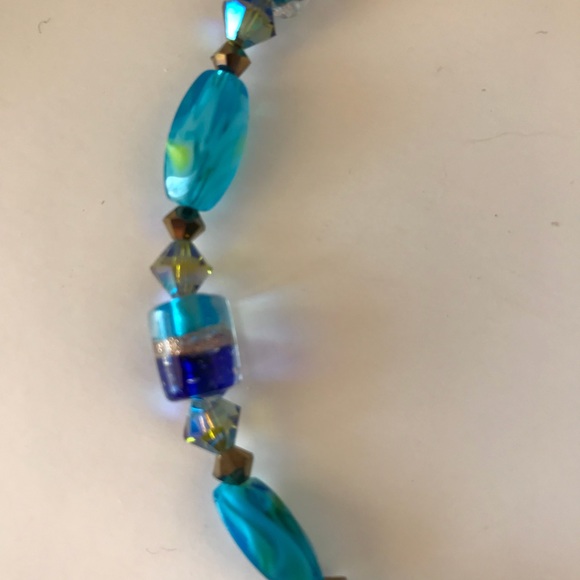 Handmade swirl pendant Swarovski crystal necklace - Picture 4 of 4