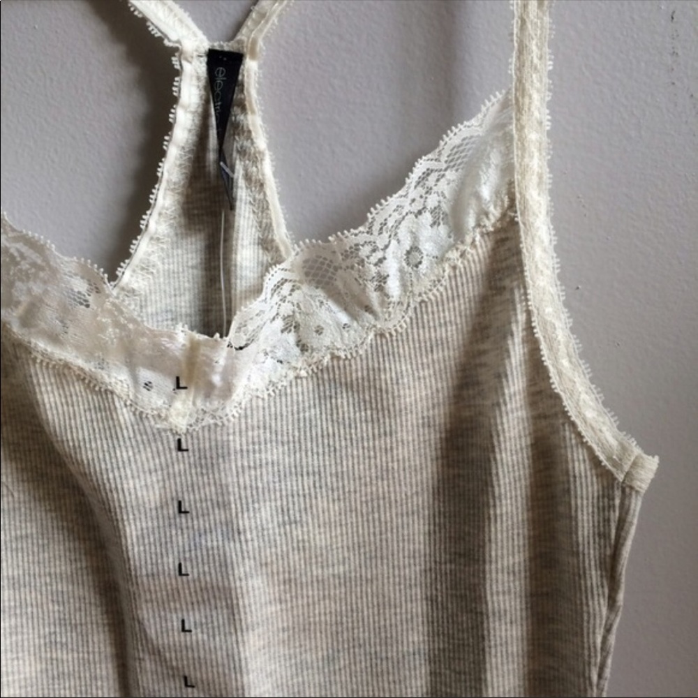 New Oatmeal Ribbed Racerback Tank Cami - Picture 2 of 3