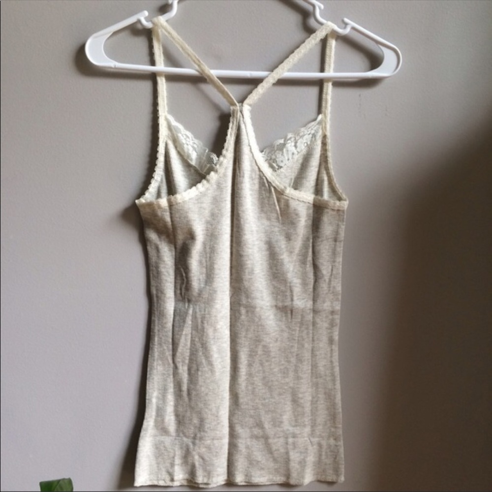 New Oatmeal Ribbed Racerback Tank Cami - Picture 3 of 3