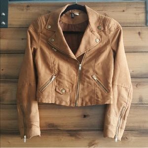 H&M faux suede crop jacket