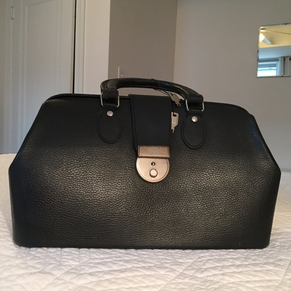 Vintage Hungarian Leather Doctor Bag