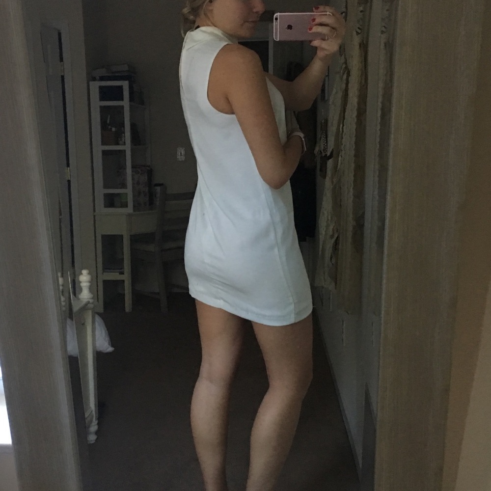 White Plunge Dress - Picture 3 of 4