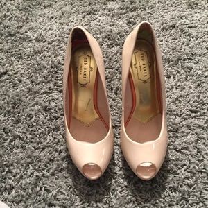 Ted Baker London Tan Patent Leather Platform Heels