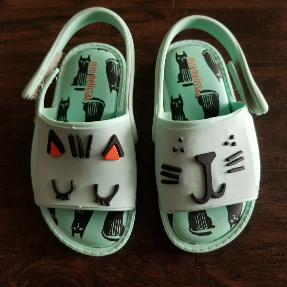 Mini Melissa Mint Fabula Mia cat sandals