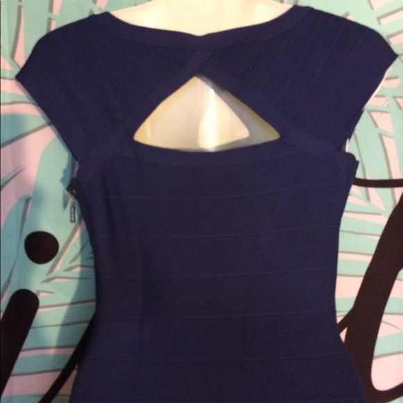 🎉 sale Guess blue stretch cocktail dress - Picture 6 of 8