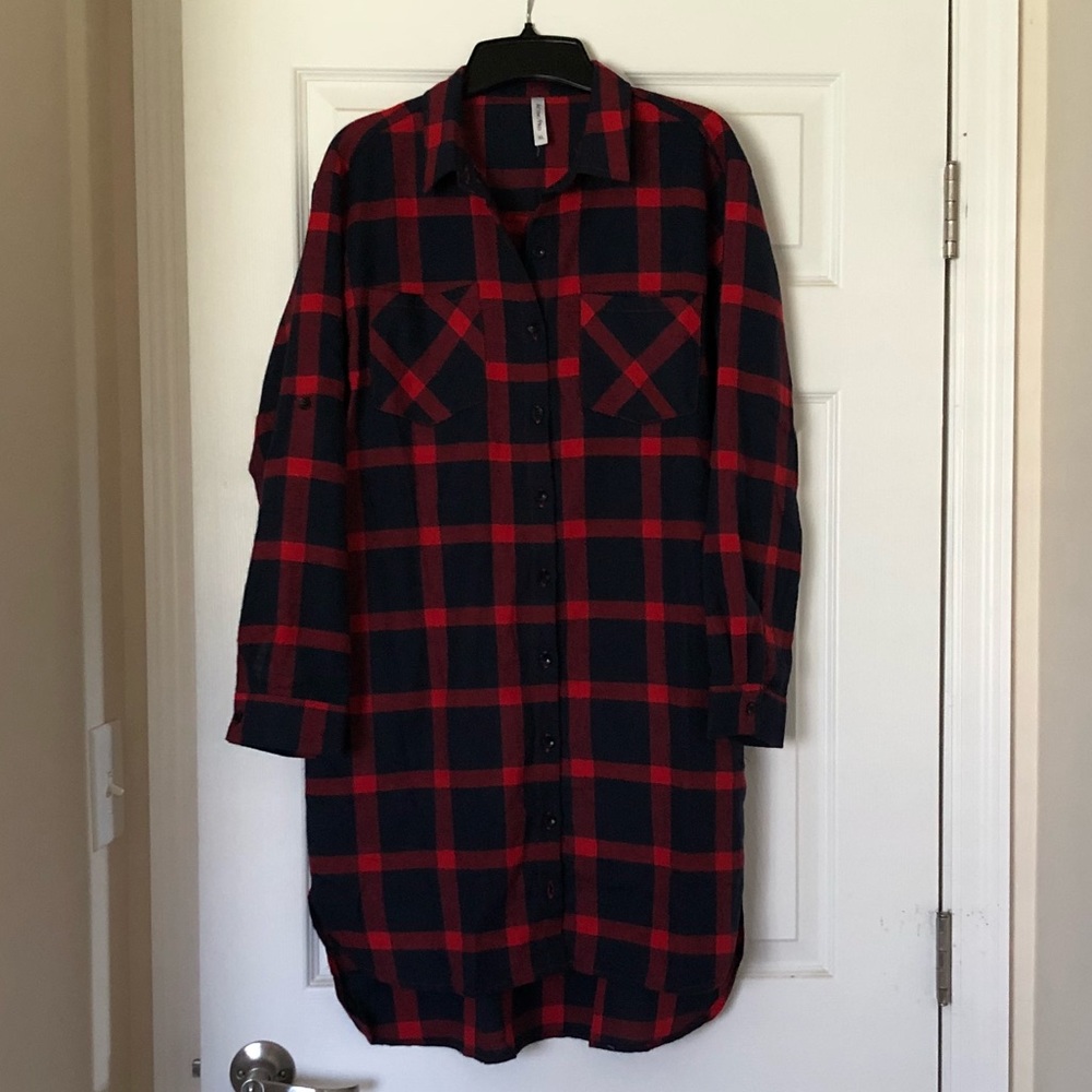Navy/Red Plaid Tunic