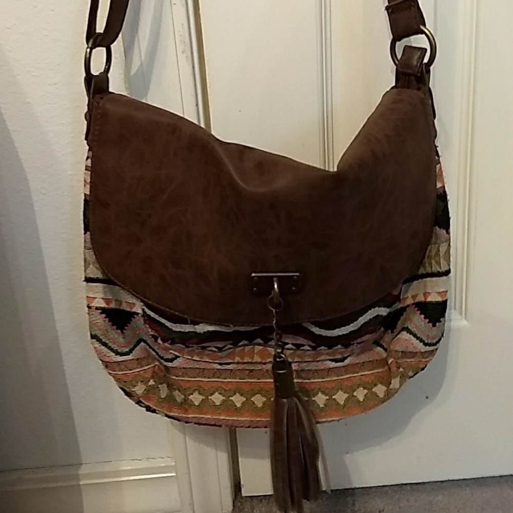 Tribal print cross over bag