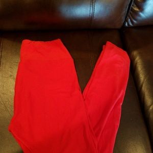 Lularoe solid Red One Size leggings