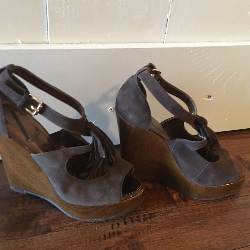 Brown Tassel Platform Heels
