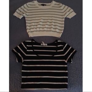 2 striped crop tops