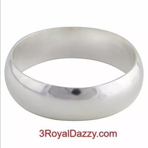 999 Silver polished  plain wedding Ring Band