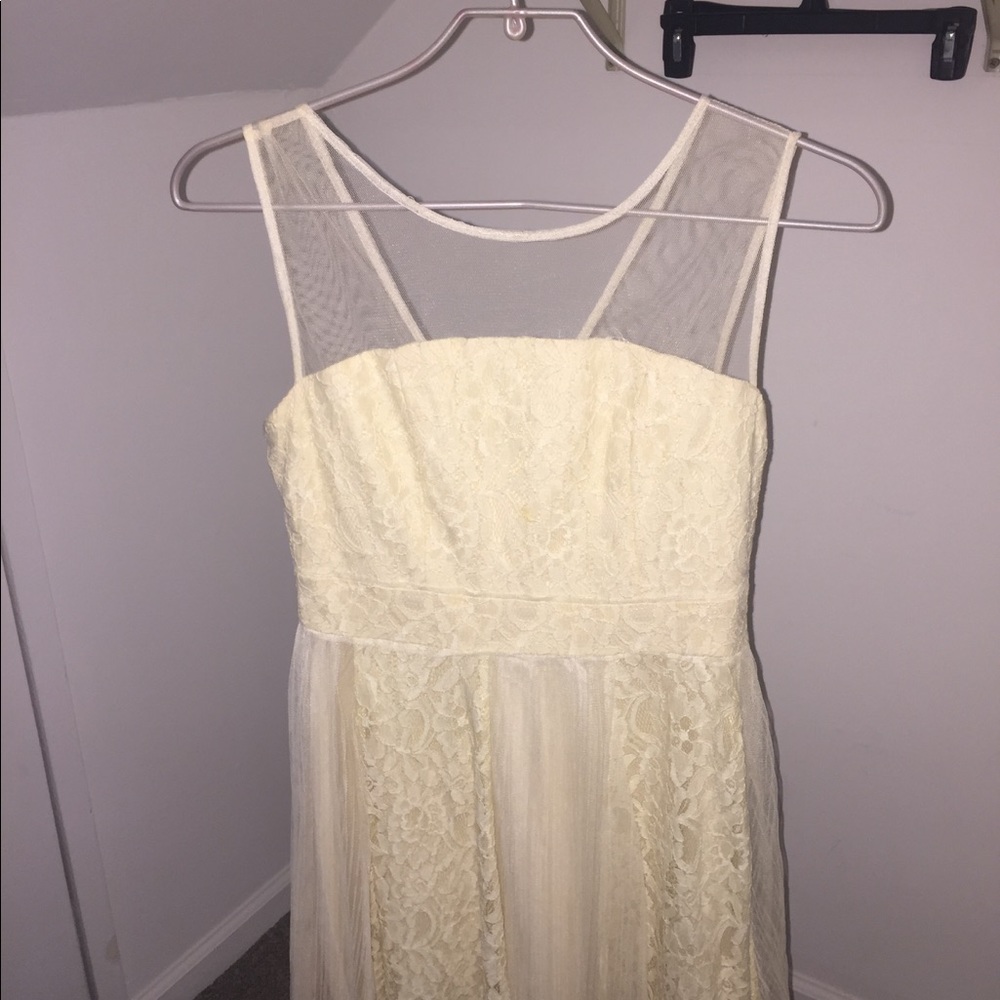 Cream Lace Mini Dress