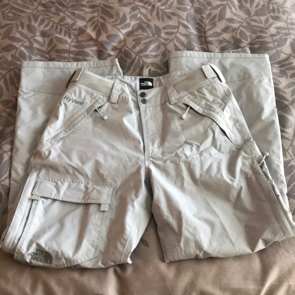 North Face HyVent Pale Gray Ski Pants Size S