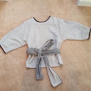 Ace and Jig Luna blouse in natural mini dot xs
