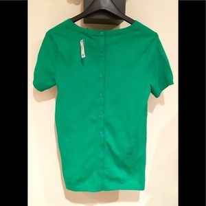 The Limited Green Buttoned Back Tee Sweater Small
