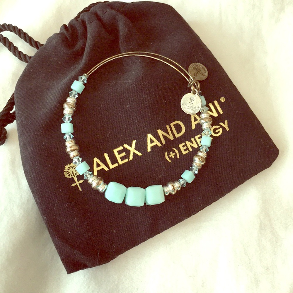 Alex and Ani - Swarovski Crystal Bangle - Mint