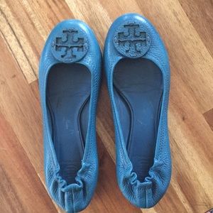 Tory Burch Rare Teal Reva Flats Size 8