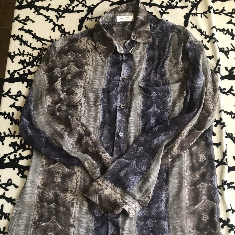 Slim silk button down shirt