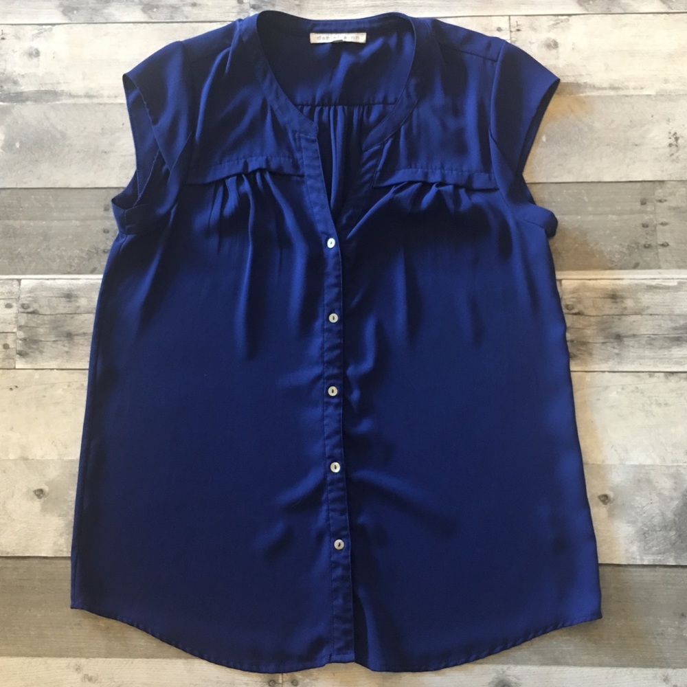 Daniel Rainn Cobalt Blue Cap Sleeve Shirt - M
