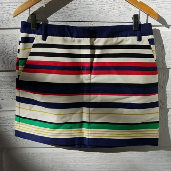 J. Crew Multi Striped Mini Skirt - Picture 1 of 5