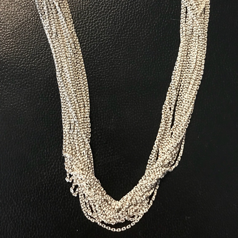 LOFT gold & white chainlink necklace