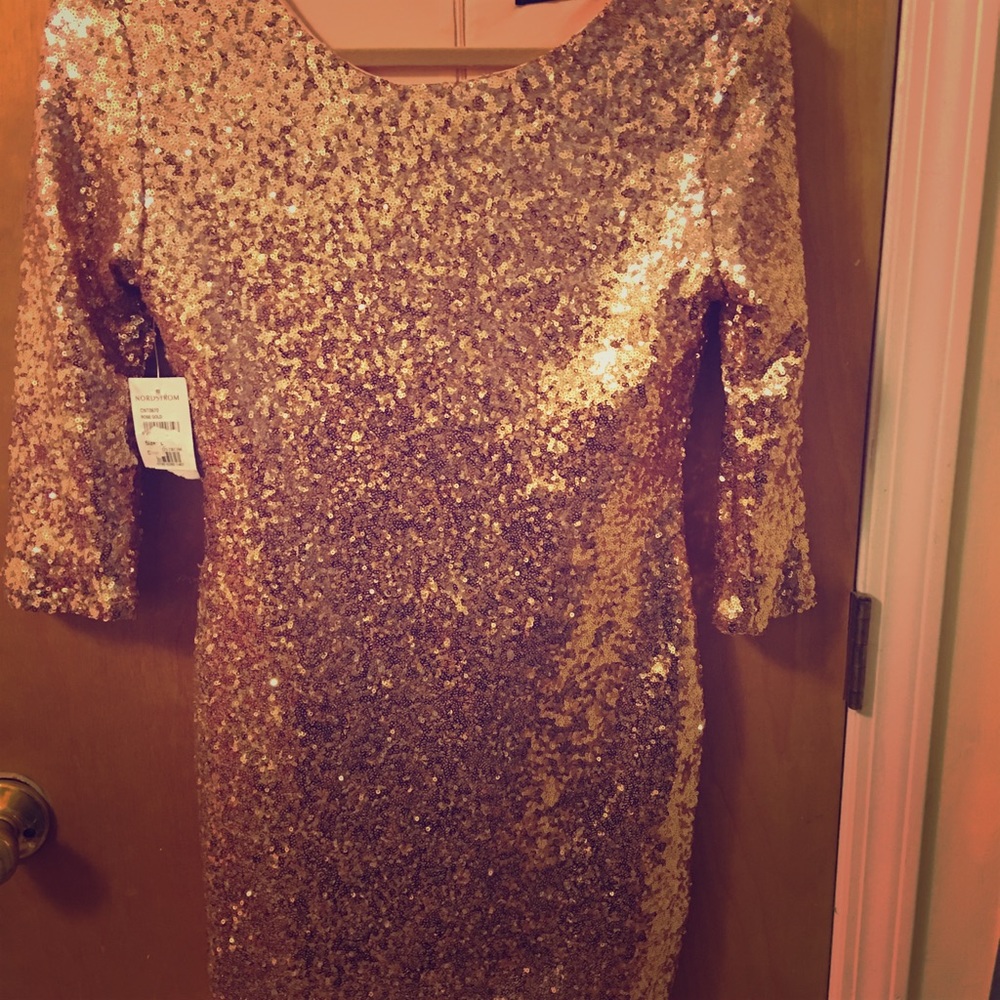 NWT Rose Gold Sequined Dress