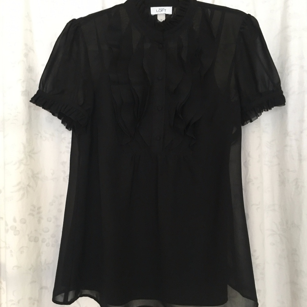⬇️  LOFT Black Victorian Blouse