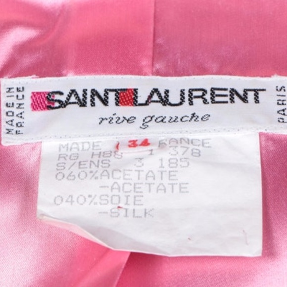 VINTAGE SAINT LAURENT Rive Gauche Jacket, Pink - Picture 8 of 8