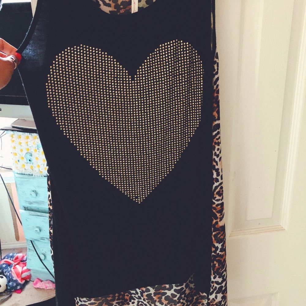 Rhinestone Heart Blouse