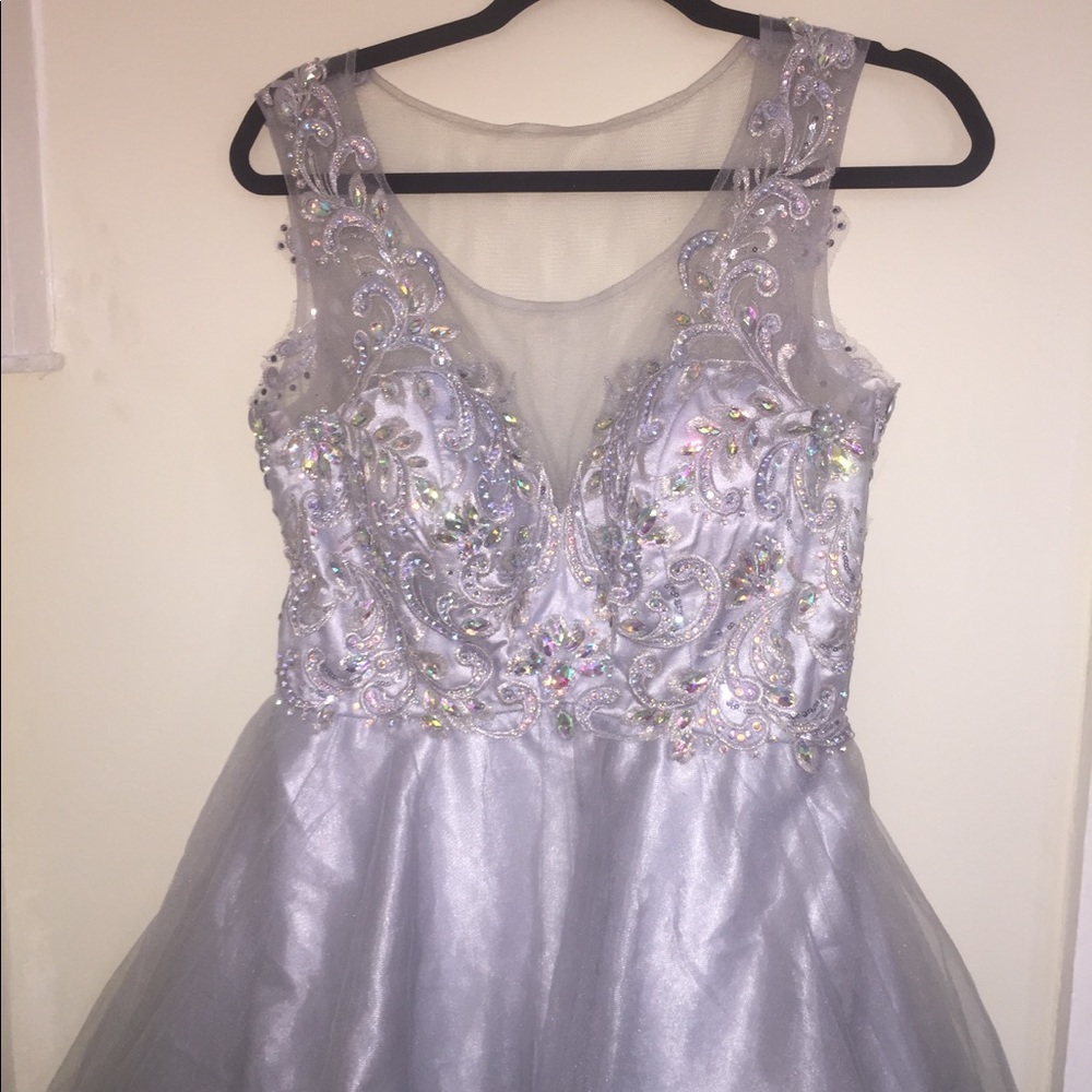 Silver semi formal dress