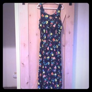 Charming Navy Floral Maxi Dress