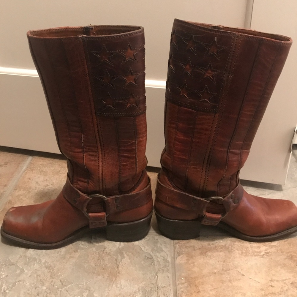 Limited Edition American Flag Frye Boots - Picture 1 of 7