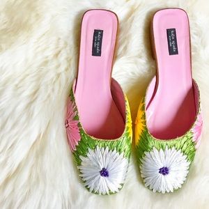 {Kate Spade} Raffia Slides