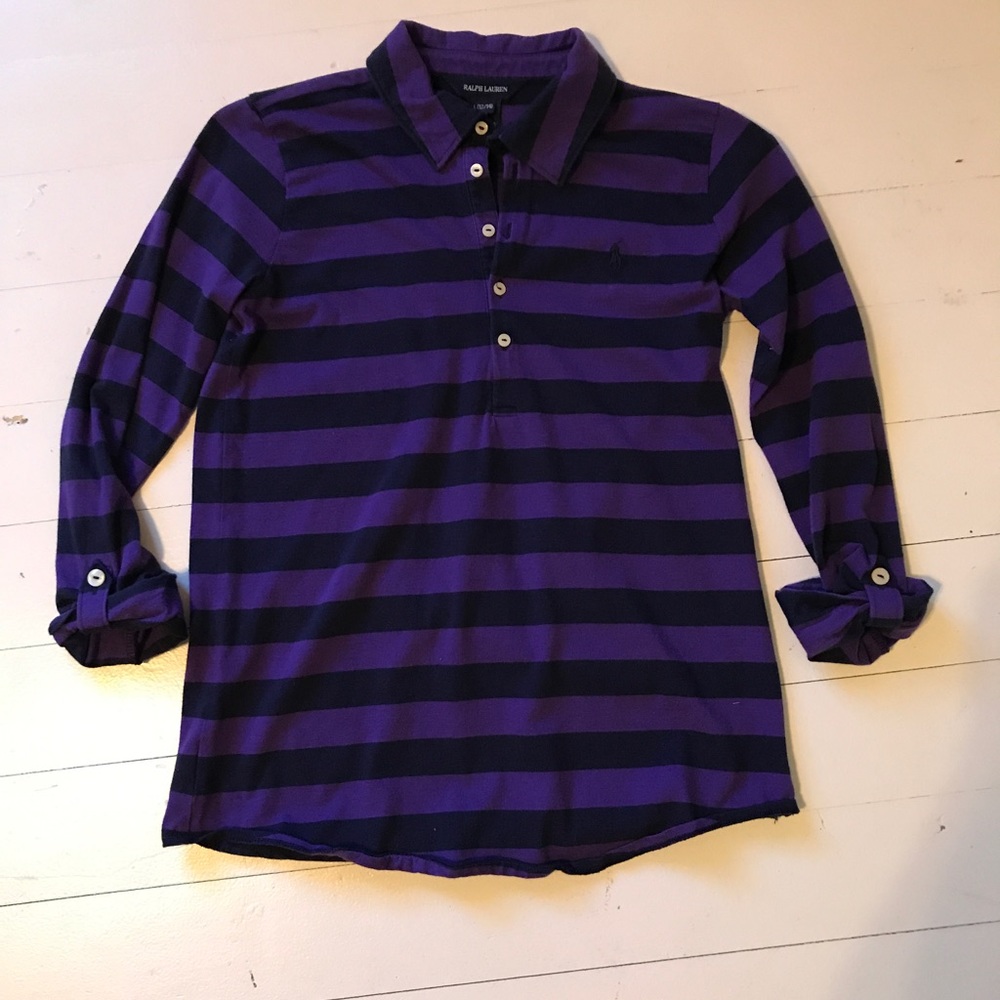 Girls Stripe. Ralph Lauren Polo.  Size 12/14