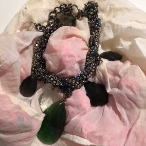 One of a kind statement necklace with gemstones.