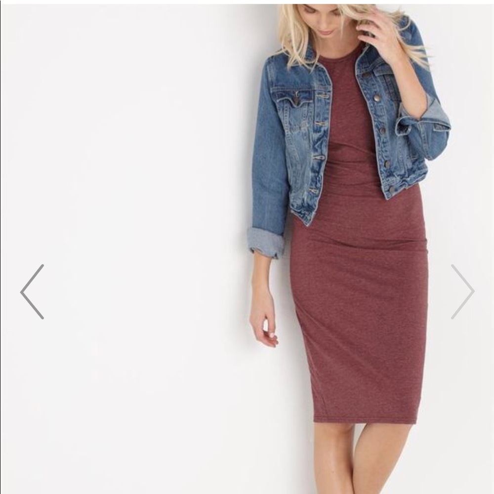 Red bodycon Jersey midi dress