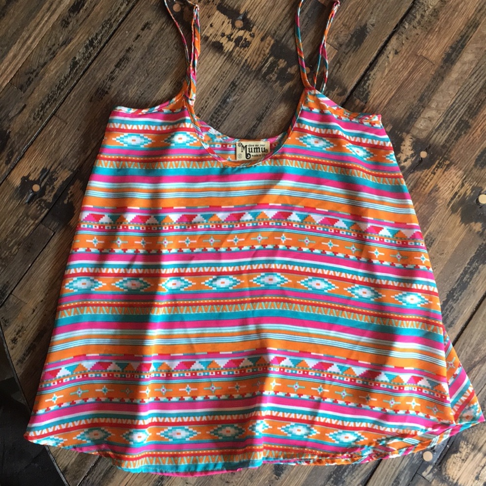 SHOW ME YOUR MUMU Vintage Print Aztec Trapeze Tank