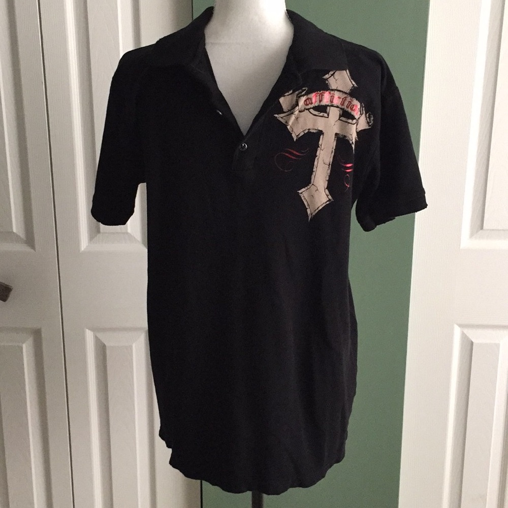 Preowned affliction polo style shirt