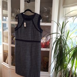 Talbots navy blue sleeveless lined dress