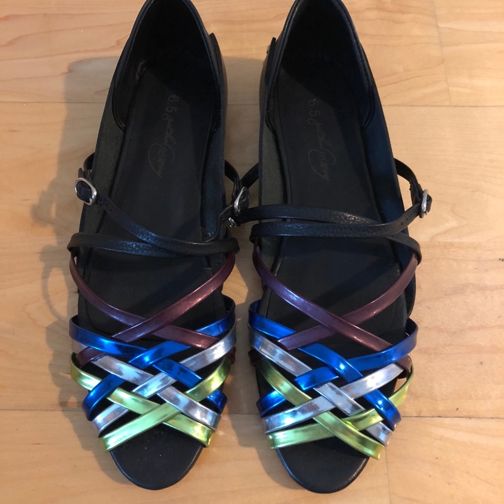 Rachel Comey rainbow metallic sandals