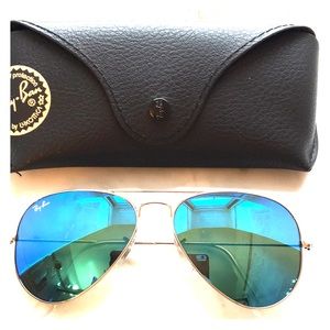 Ray-Ban blue flash mirror aviators