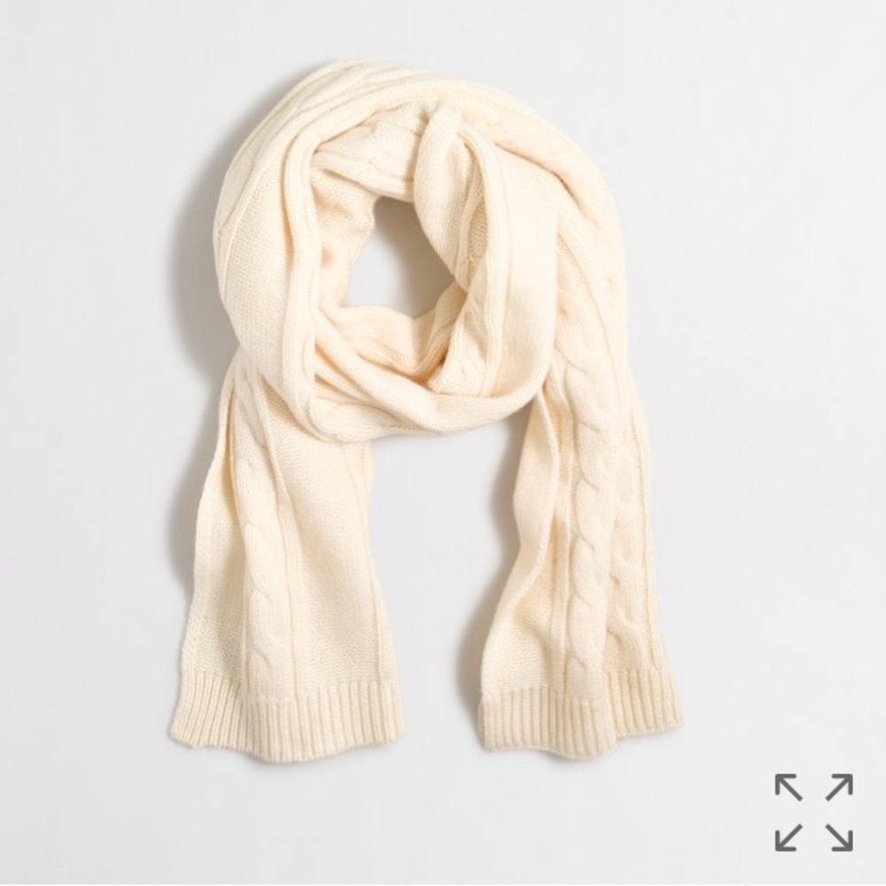 JCrew cable knit scarf cream