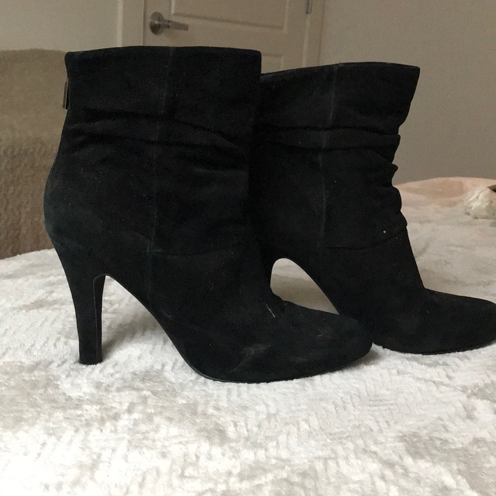 Black suede boots