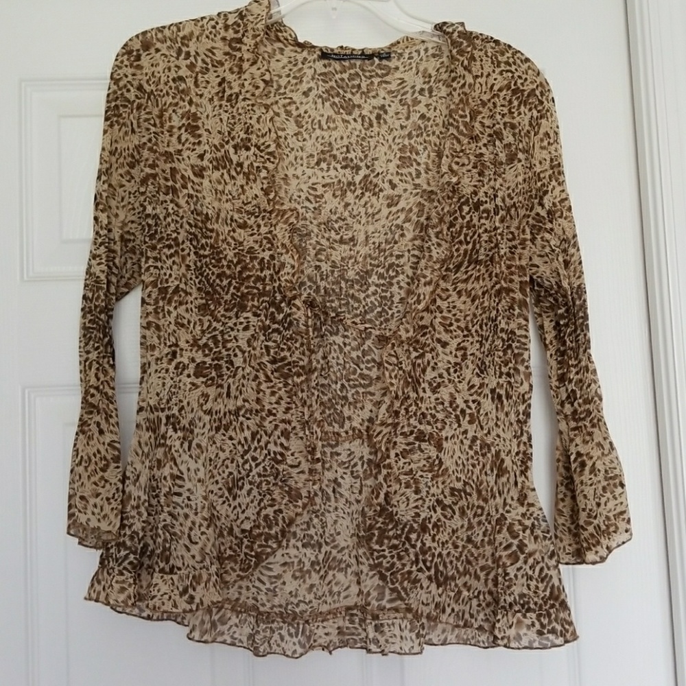 Notations open front flowey blouse