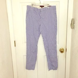 Pinstripe straight leg pants